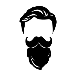 desenho de um cabelo e uma barba